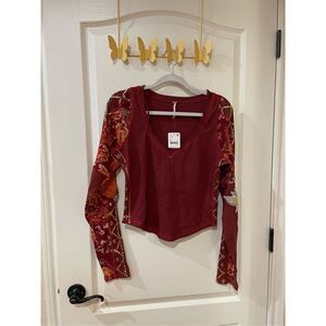 Free People Amara Top in Garnet Grotto NWT Size Medium